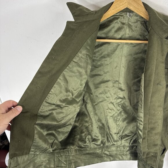 Vintage 1950s Canadian Army Wool Battle Dress Jacket P50 Olive Military 39 M - Picture 7 of 7